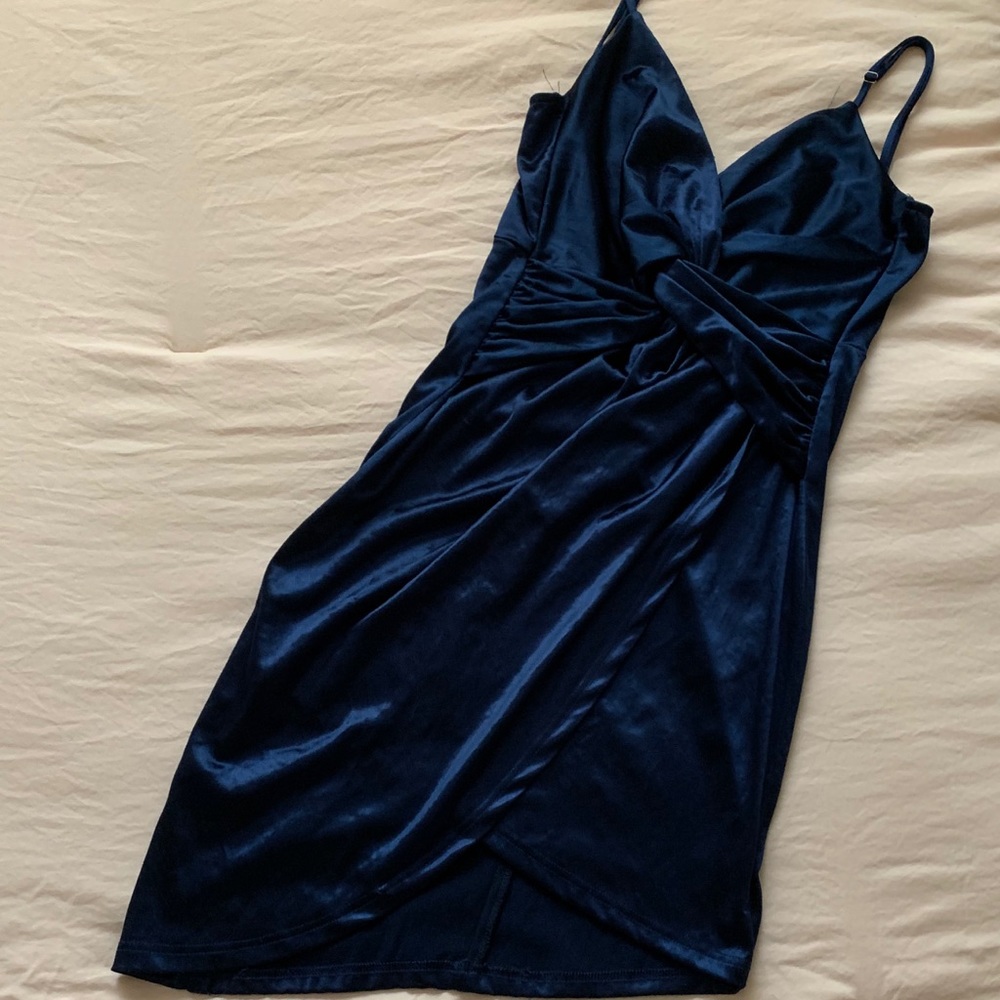 CR Velvet Asymmetrical Dress